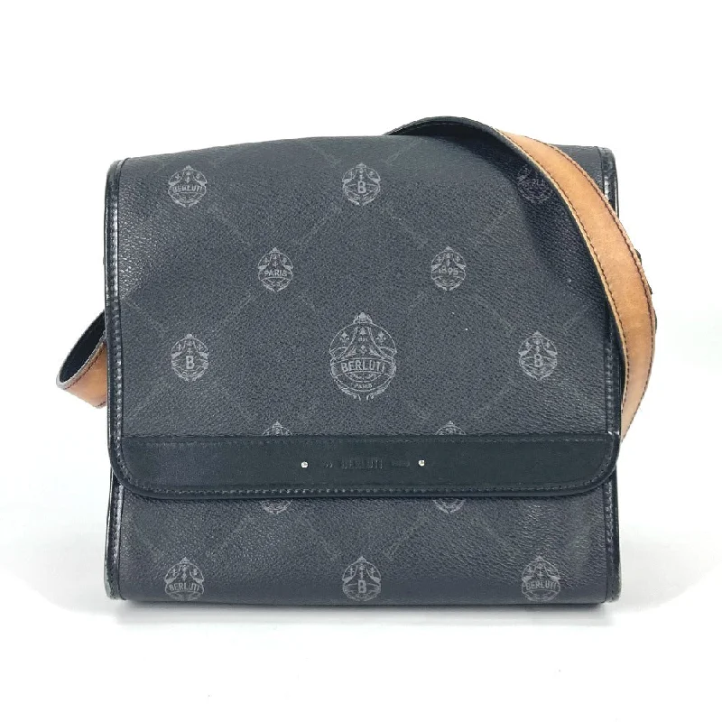 Berluti Shoulder Bag PVC / Leather Black type Crossbody flap Flaneur Small