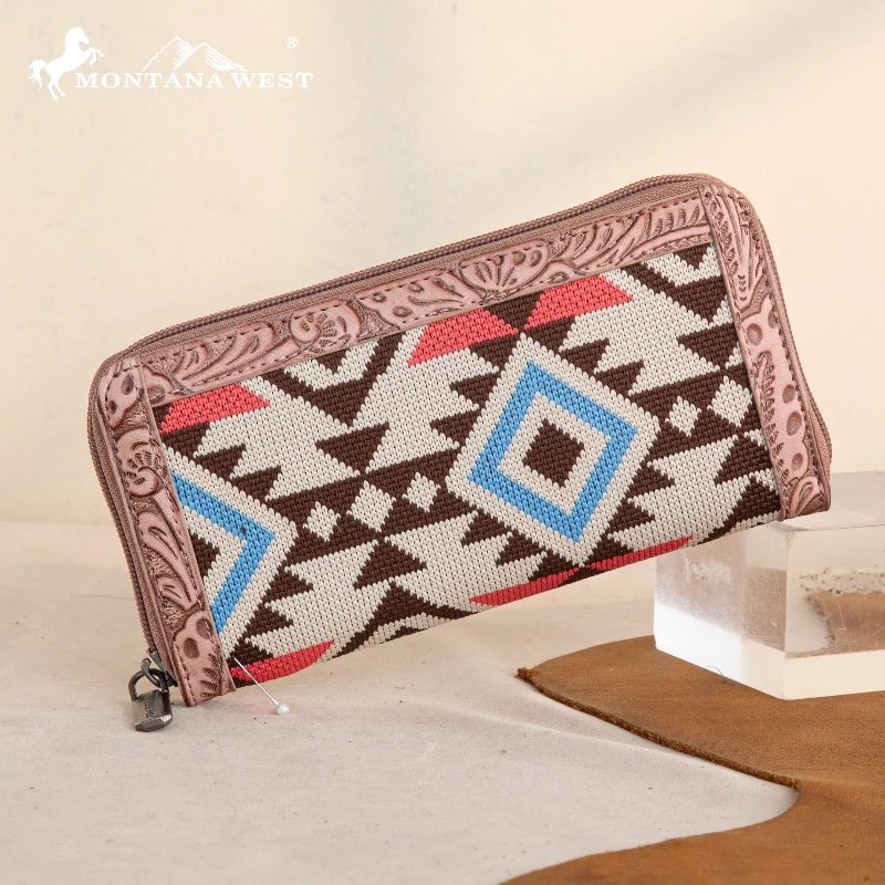 MW1292-W022  Montana West Tapestry Aztec Collection Wallet