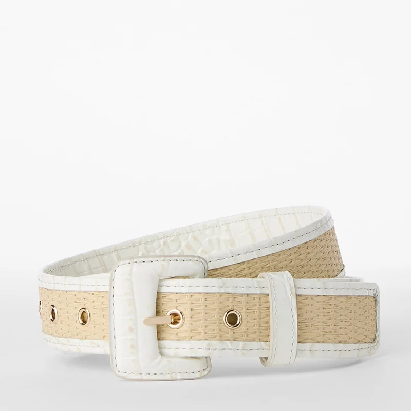 Wide Covered Leather Buckle Belt