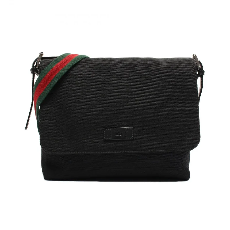 Gucci Leather Nylon Canvas Shoulder Bag (Pre-Owned)