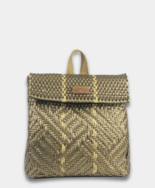 Maria Victoria | Glimmer Golden BK | Upcycled, Handwoven, Backpack
