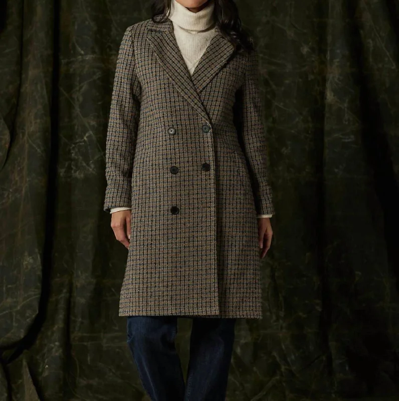 Pop Coat In Houndstooth Multi