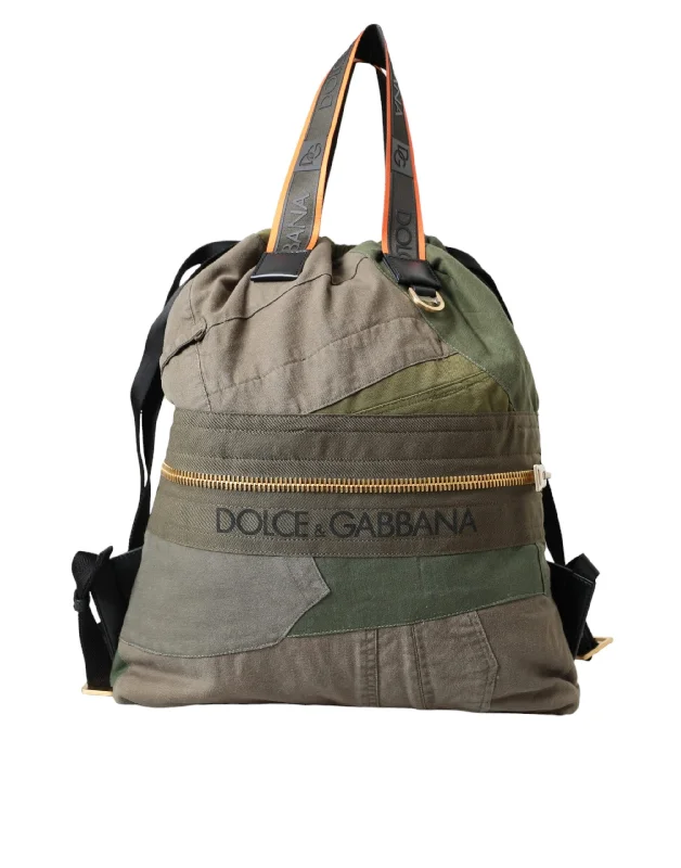 Dolce & Gabbana Military  Patchwork Rucksack Backpack Men's Bag