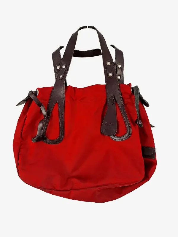 Jack Gomme Medium Crimson Leather Trimmed Bag Size None