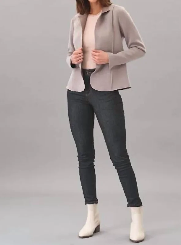 Reversible Neoprene Blazer In Beige