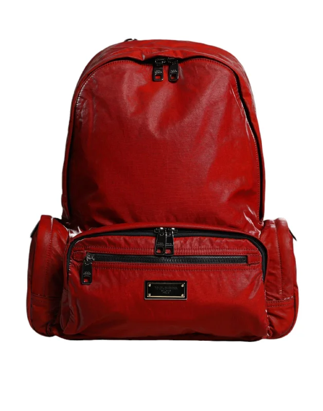 Dolce & Gabbana  Patent Leather Logo Plaque Backpack Men's Bag
