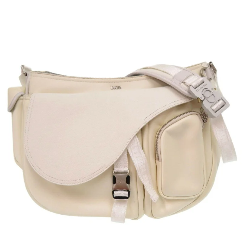 Christian Dior Leather Nylon Shoulder Bag (Pre-Owned)