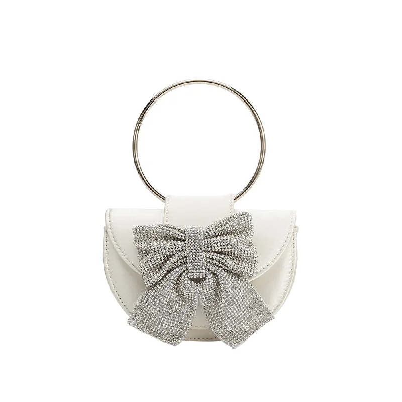 Sierra Ivory Satin Top Handle Bag