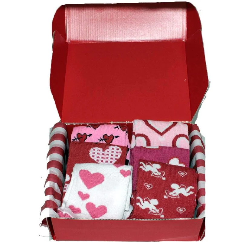 Valentine's Day 6 pack Crew Socks Gift Box