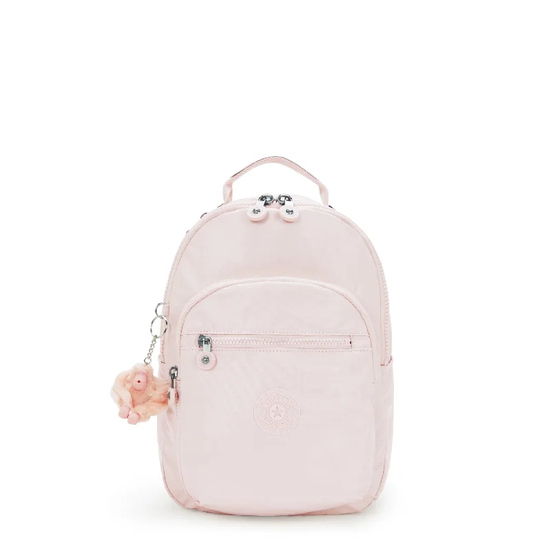 Kipling Seoul Small Metallic Tablet Backpack - Pink Shine