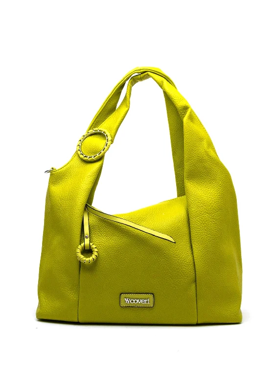 Zen Collection Pebbled Hobo Bag, Lime Green