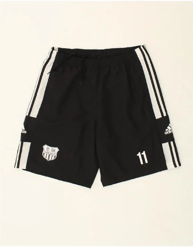 ADIDAS Mens Graphic Sport Shorts Large Black Colourblock Polyester