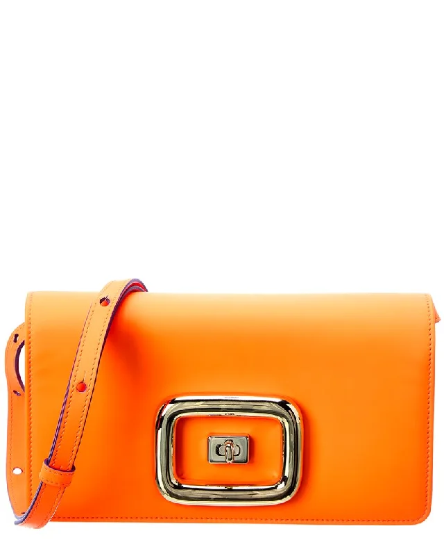 Roger Vivier Viv' Choc Mini Leather Clutch
