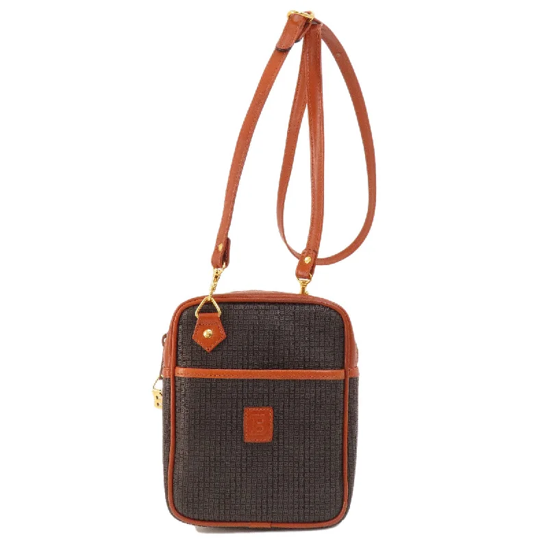 BALLY Shoulder Bag PVC black logo Women Used Authentic
