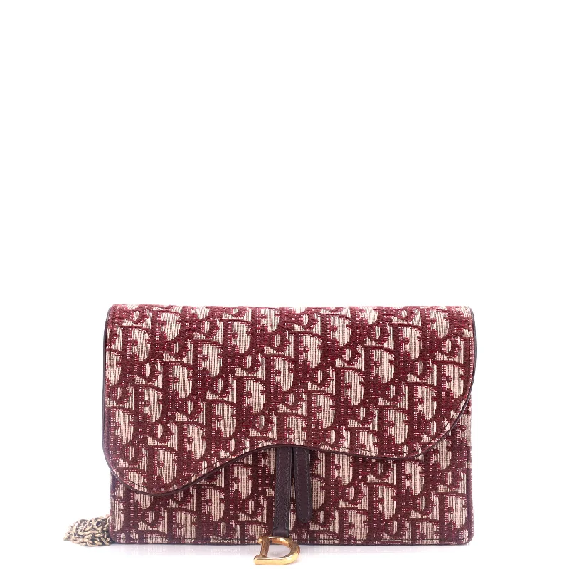 Saddle Chain Clutch Oblique Canvas
