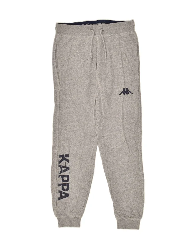 KAPPA Mens Graphic Tracksuit Trousers Joggers Small Grey
