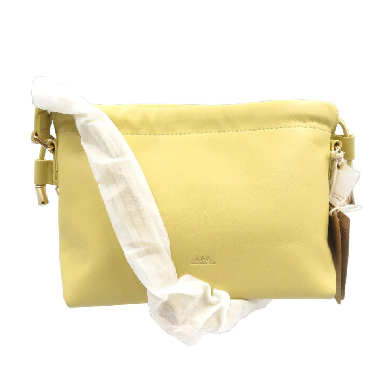 A.P.C. Shoulder Bag PUAAT-F61582 Polyurethane, Polyester Pale yellow ninon mini Women Used Authentic A.P.C. Shoulder Bag PUAAT-F61582 Polyurethane, Polyester Pale yellow ninon mini Women Used Authentic