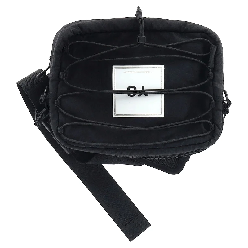 Y-3 Yohji Yamamoto Logo  3-Way Sling Bag in Black Nylon