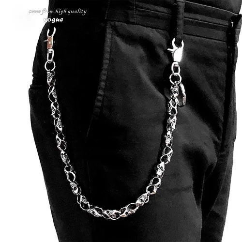 Skull Wallet Chain Silver Long Pants Chain Punk Skull Biker Jeans Chain For Men