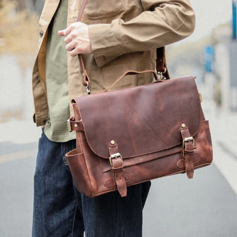 Vintage Dark Brown Leather Mens 14 inches Briefcase Black Work Briefcase Handbag For Men Vintage Dark Brown Leather Mens 14 inches Briefcase Black Work Briefcase Handbag For Men