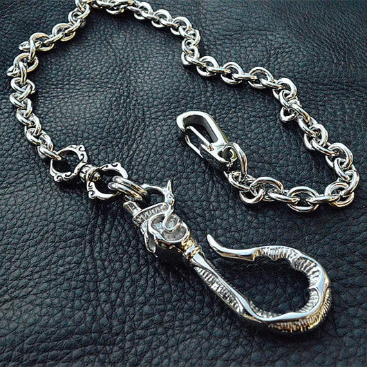 Cool Men's Stainless Steel Silver Pants Chain Biker Wallet Chain Key Chain Belt Chain For Men Cool Men's Stainless Steel Silver Pants Chain Biker Wallet Chain Key Chain Belt Chain For Men