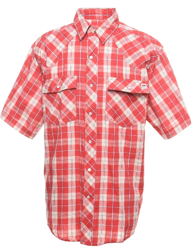 Red Checked Western Shirt - M