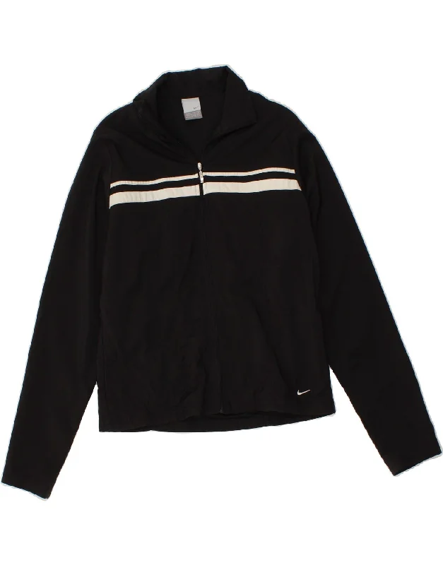 NIKE Womens Tracksuit Top Jacket US 8/10 Medium Black Colourblock