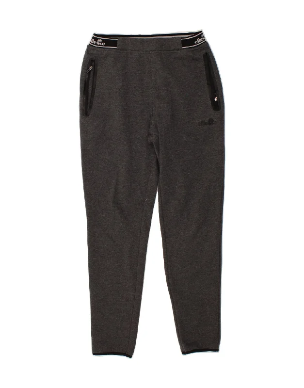 ELLESSE Womens Graphic Tracksuit Trousers UK 10 Small Grey Polyester