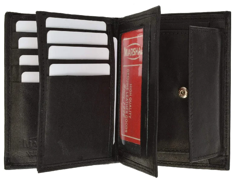 Genuine Leather European Hispter Bifold Wallet with 2 center Flaps and Coin Purse for Men 618 CF Genuine Leather European Hispter Bifold Wallet with 2 center Flaps and Coin Purse for Men 618 CF