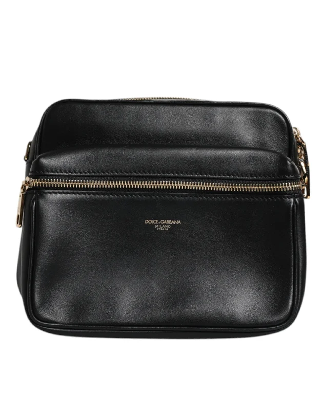 Dolce & Gabbana  Calfskin Leather Gothic Messenger Men's Bag (Pre-Owned)