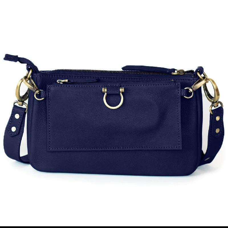 Navy Raw Leather
