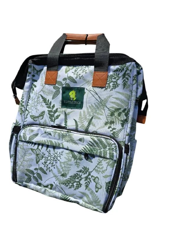 Fern Diaper Backpack In Purple/green