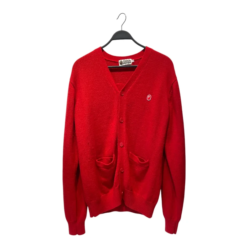 A BATHING APE/Cardigan/L/Wool/RED/Kid Cudi
