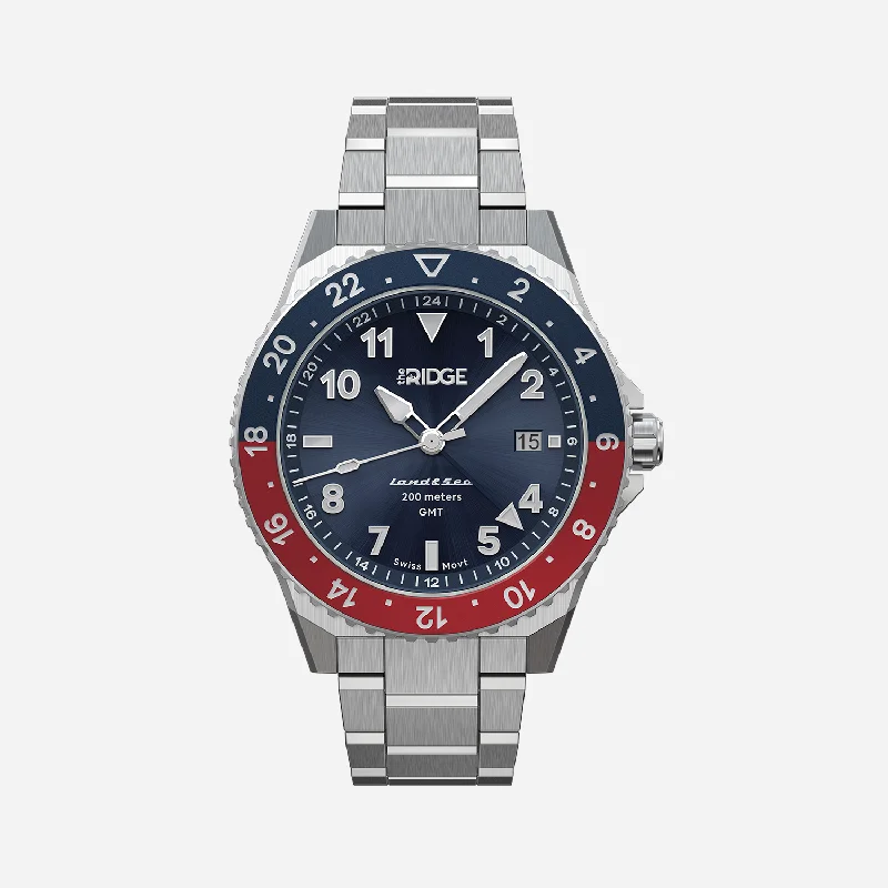 Ridge Land & Sea GMT Watch 42mm - Alpine Navy