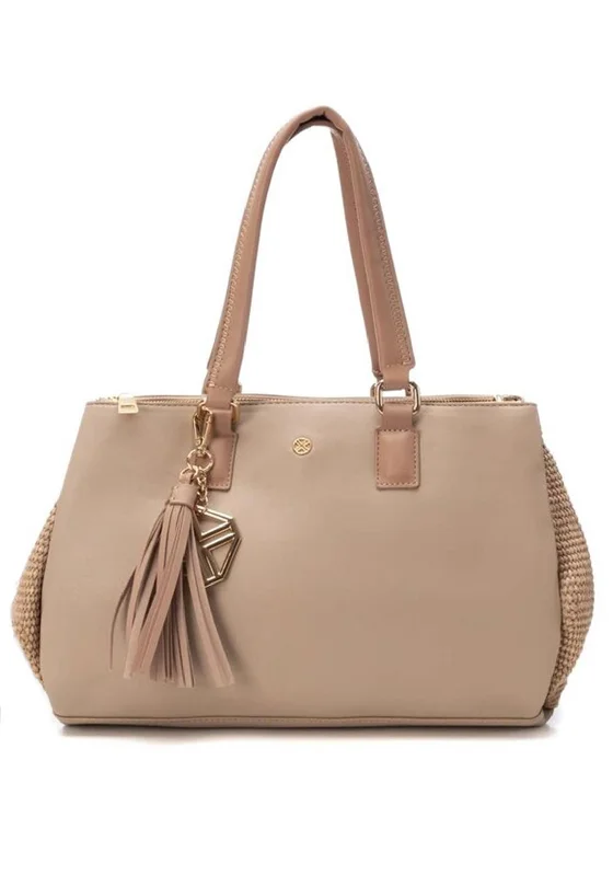 Xti Womens Woven Shoulder Bag, Beige