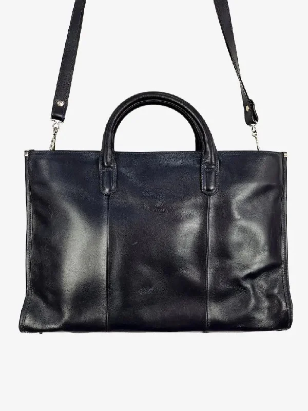Louis Cardini Ink Structured Billitis Handstitched Work Bag Bag Size None