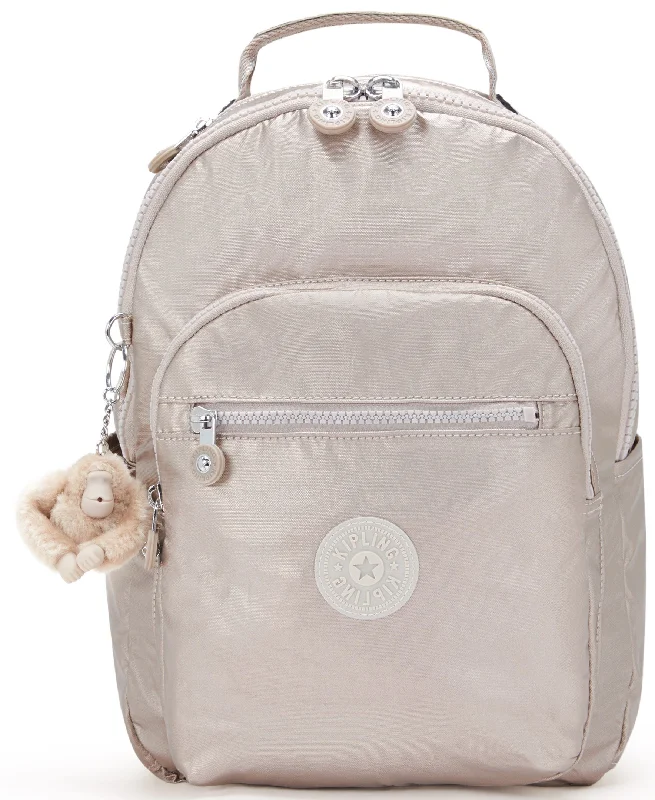 Kipling Seoul Small Metallic Tablet Backpack - Metallic Glow