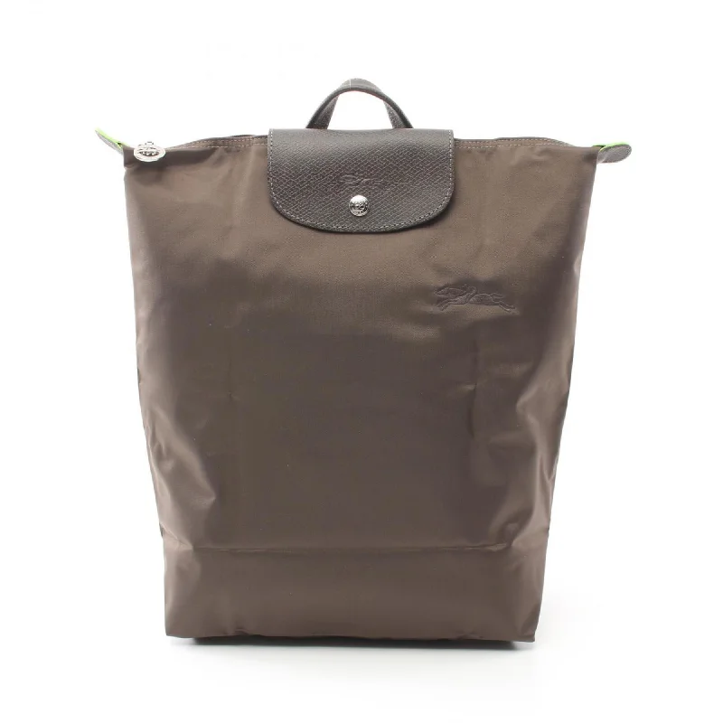 Longchamp Nylon Leather Backpack (Pre-Owned)