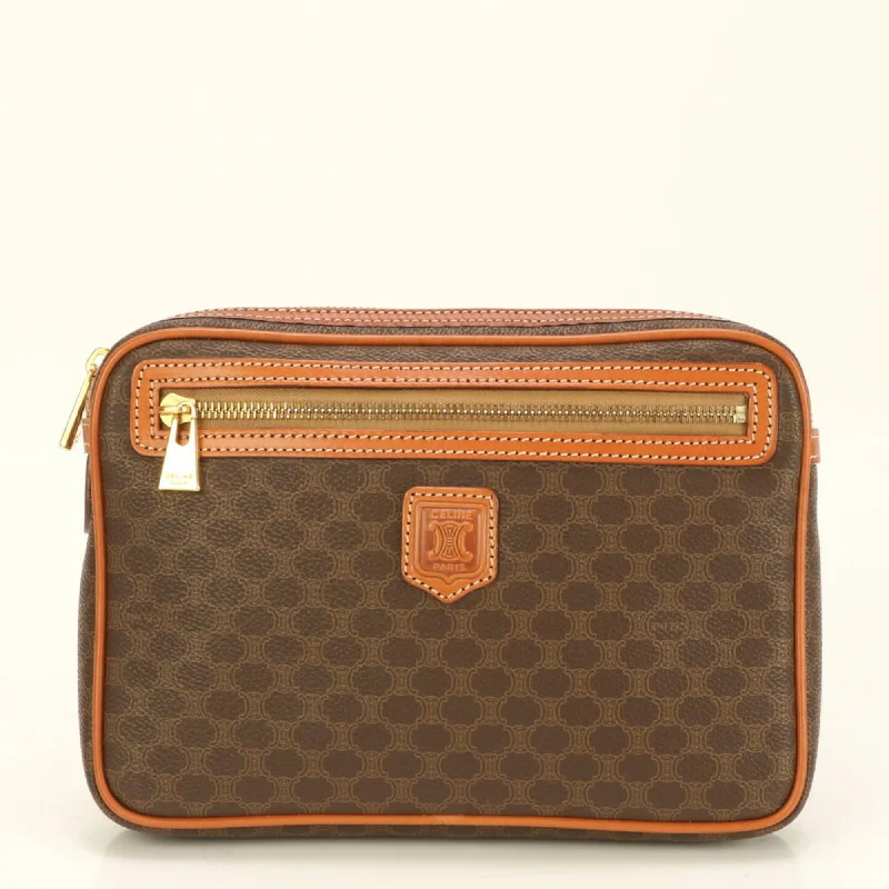 Celine Macadam Leather Coated Canvas Pouch (Pre-Owned)