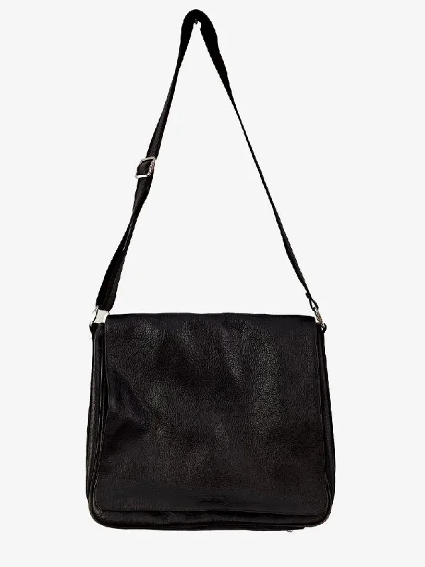 Oroton Chocolate Textured Crossbody Laptop Bag Size None