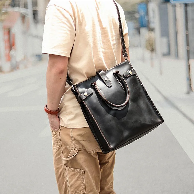 Vintage Dark Tan Mens Leather Vertical Briefcase Work Handbag Tote Brown 13'' Computer Briefcases For Men Vintage Dark Tan Mens Leather Vertical Briefcase Work Handbag Tote Brown 13'' Computer Briefcases For Men