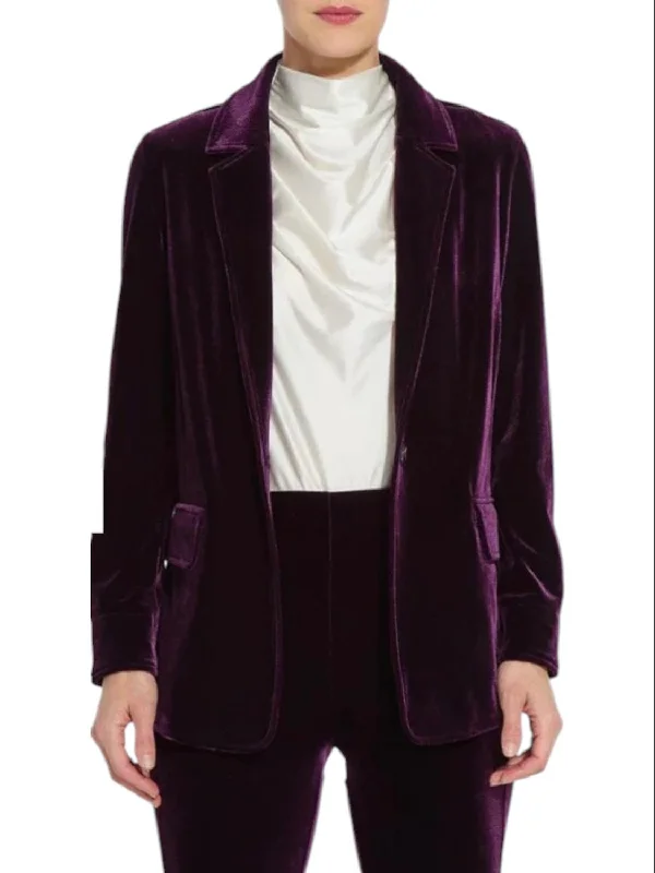 Mercer Stretch Velvet Blazer In Royalty