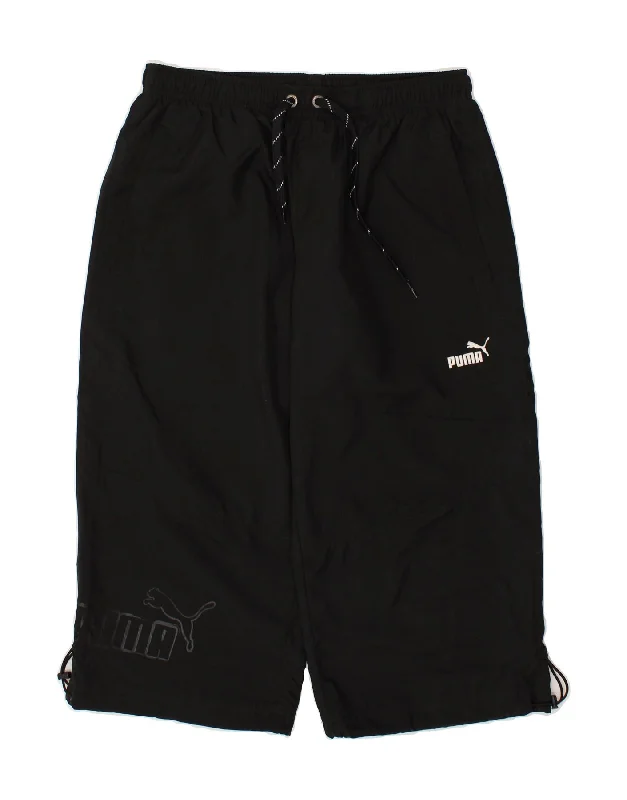 PUMA Mens Graphic Bermuda Sport Shorts Medium Black Polyester