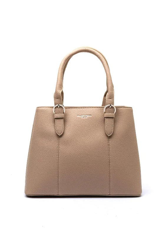 Zen Collection Pebbled Grain Structured Grab Bag, Warm Beige