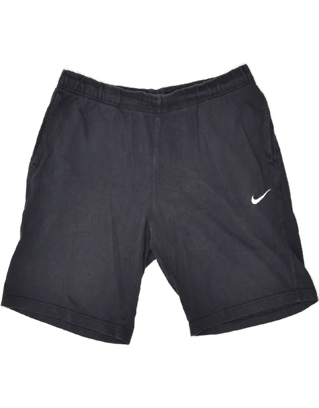 NIKE Mens Sport Shorts Large Navy Blue Cotton