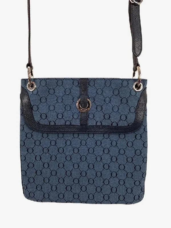 Oroton Navy Logo Satchel Bag