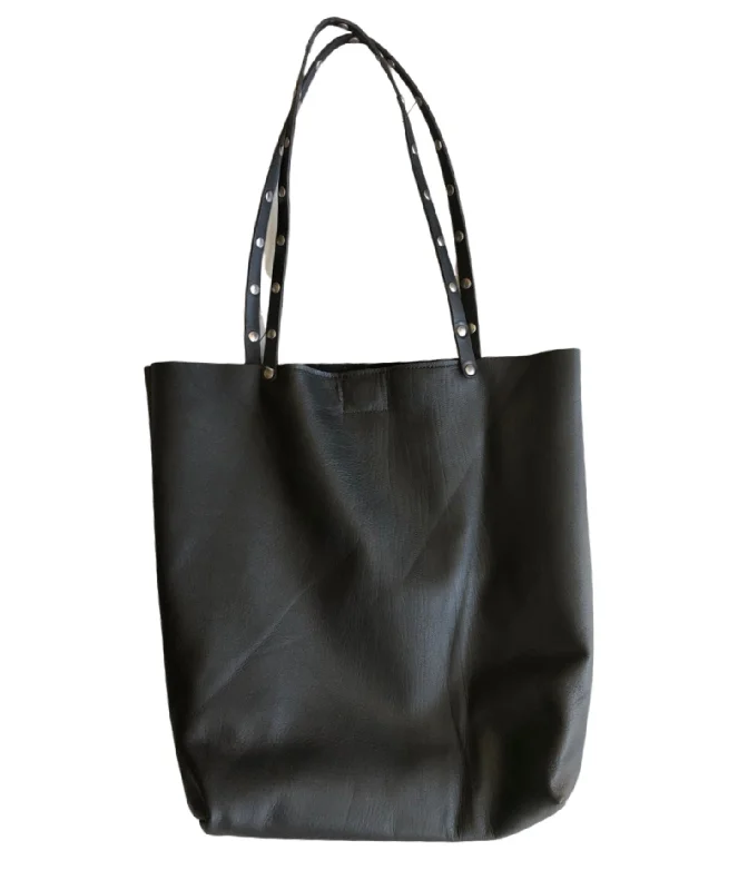 black leather/black