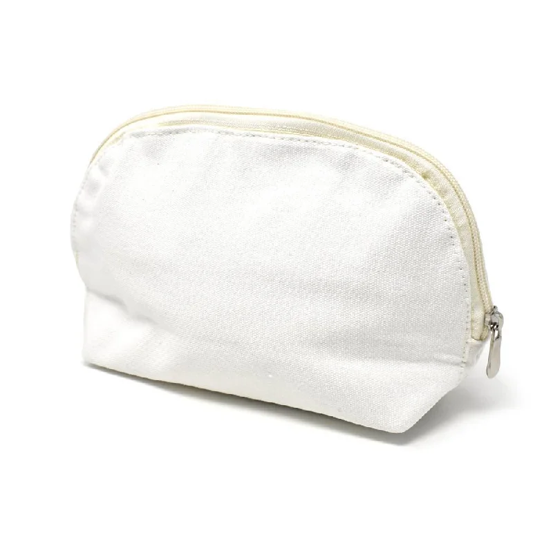 Oval Cotton Muslin Cosmetic Makeup Bag, 5-1/2-Inch