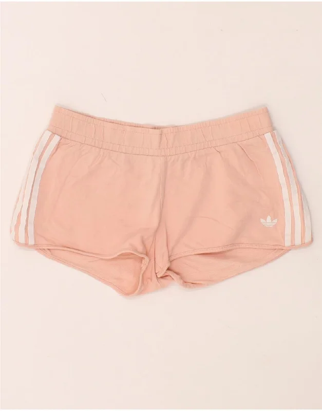 ADIDAS Womens Sport Shorts UK 14 Large  Pink Cotton