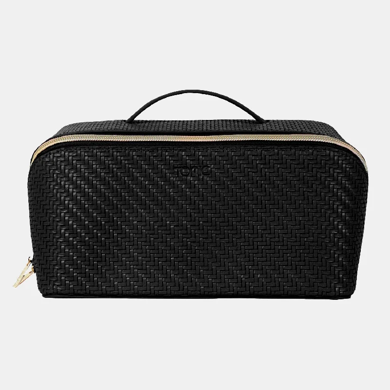 Large Beauty Bag - Herringbone Licorice